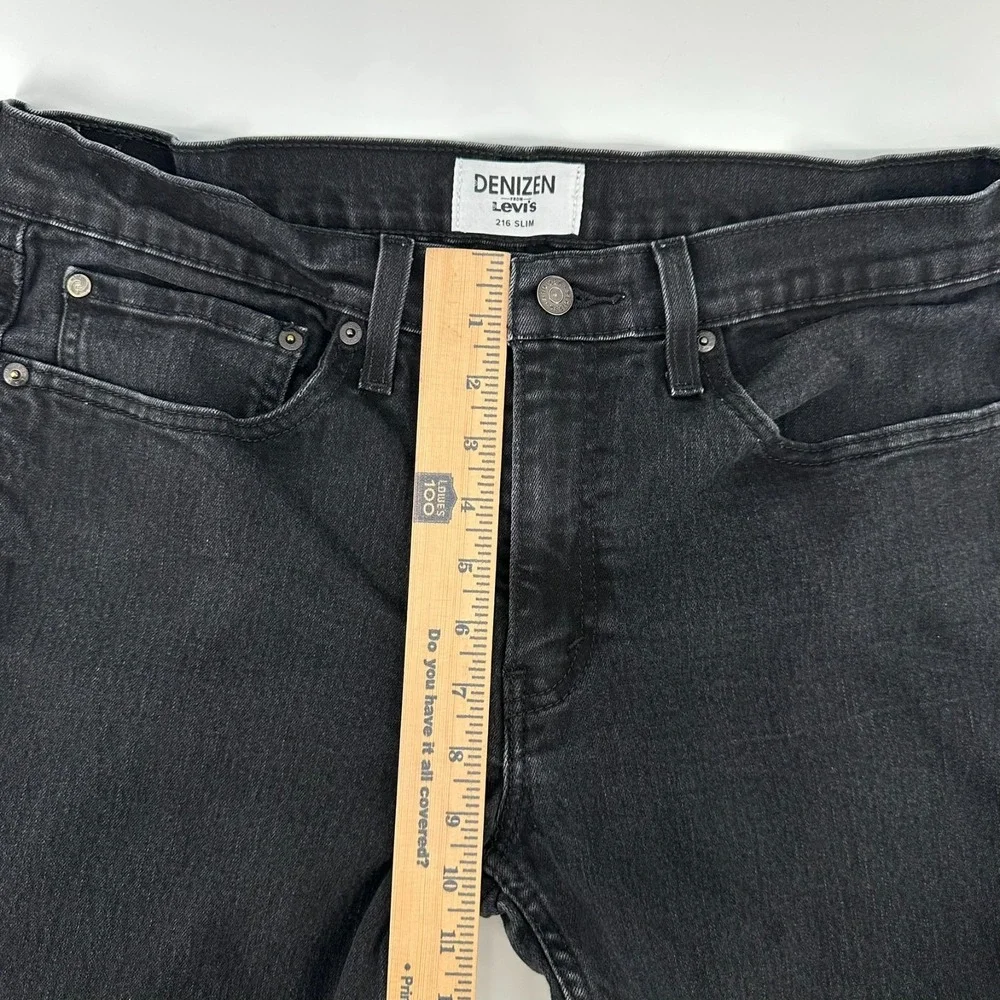 Denizen from Levis 216 Slim Jeans Mens 34x32 Black Faded Denim Stretch Outdoor
